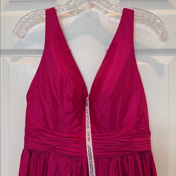 Mac Duggal 67835 Pink Taffeta High Low Ruffle Gown Size 8 NWT - Picture 5 of 10